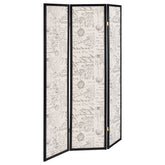 Orleans Furniture - Coaster - Felice 3-Panel Room Divider Folding Screen French Script - 900074